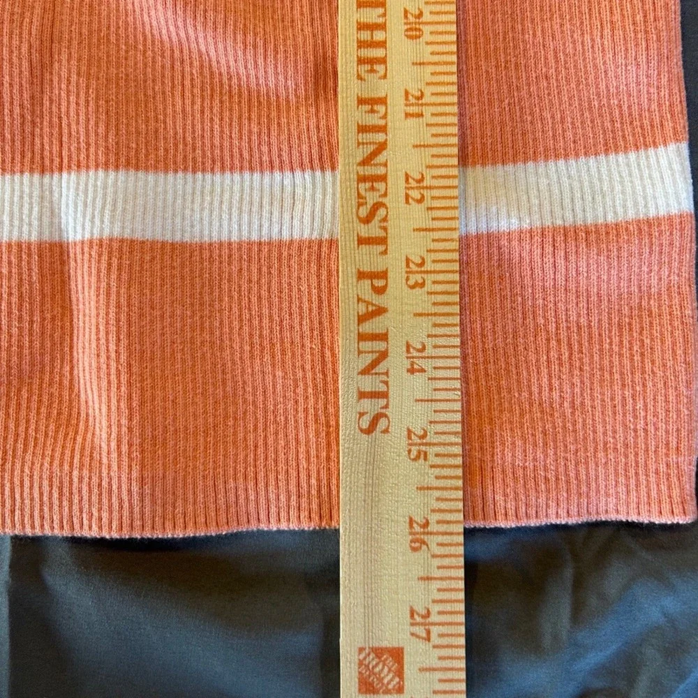 Lane Bryant Striped Sweater Top Women 18/20 Orange White Ribbed Short Sleeve NEW